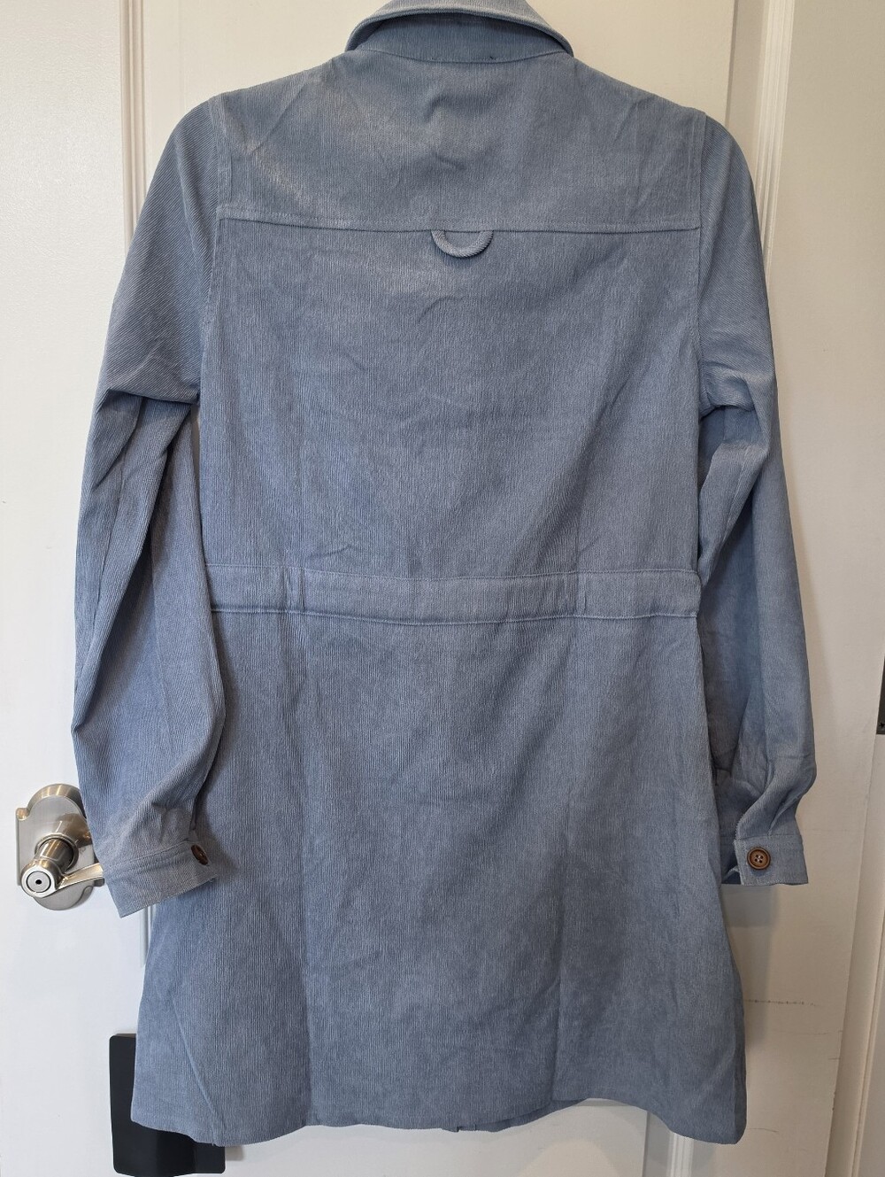 Lulus Simple Affection Blue Corduroy Mini Dress With Pockets Small NWT - Picture 7 of 8